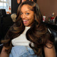 Premium 10A 210% Density Ombre Black Roots Highlight Brown Color 13x6 Lace Front Wig 6x5 Glueless Ready To Go Human Hair Wigs