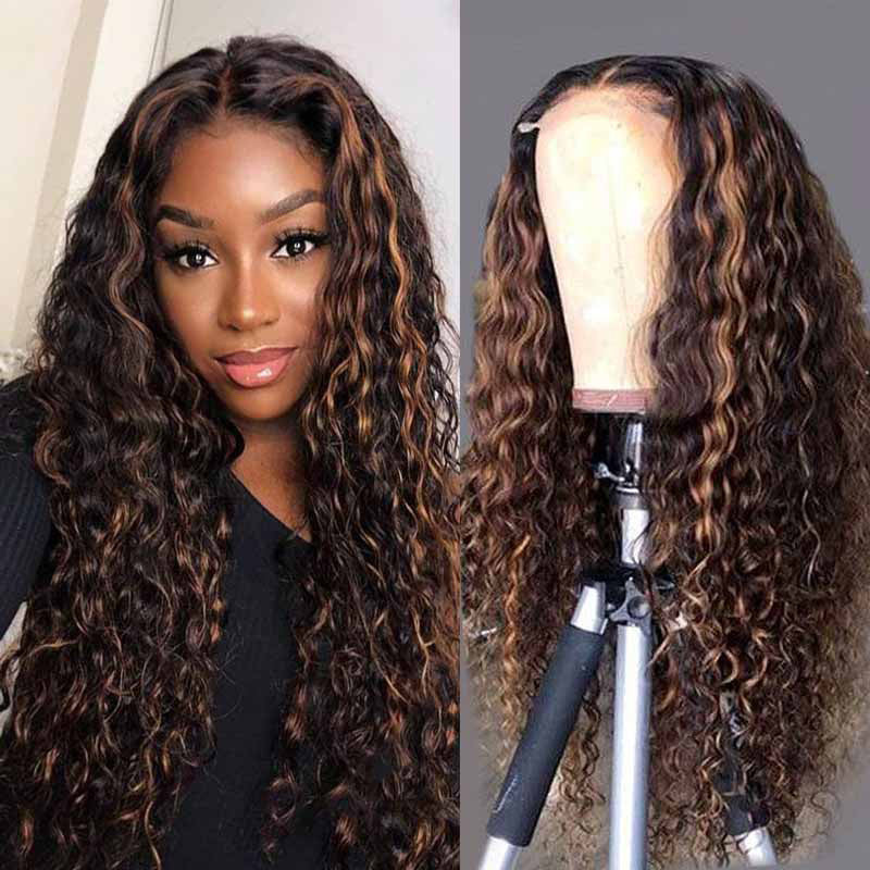 Premium 10A 210% Density Highlight Brown 6x5 Glueless 13x6 Lace Front Human Hair Wigs