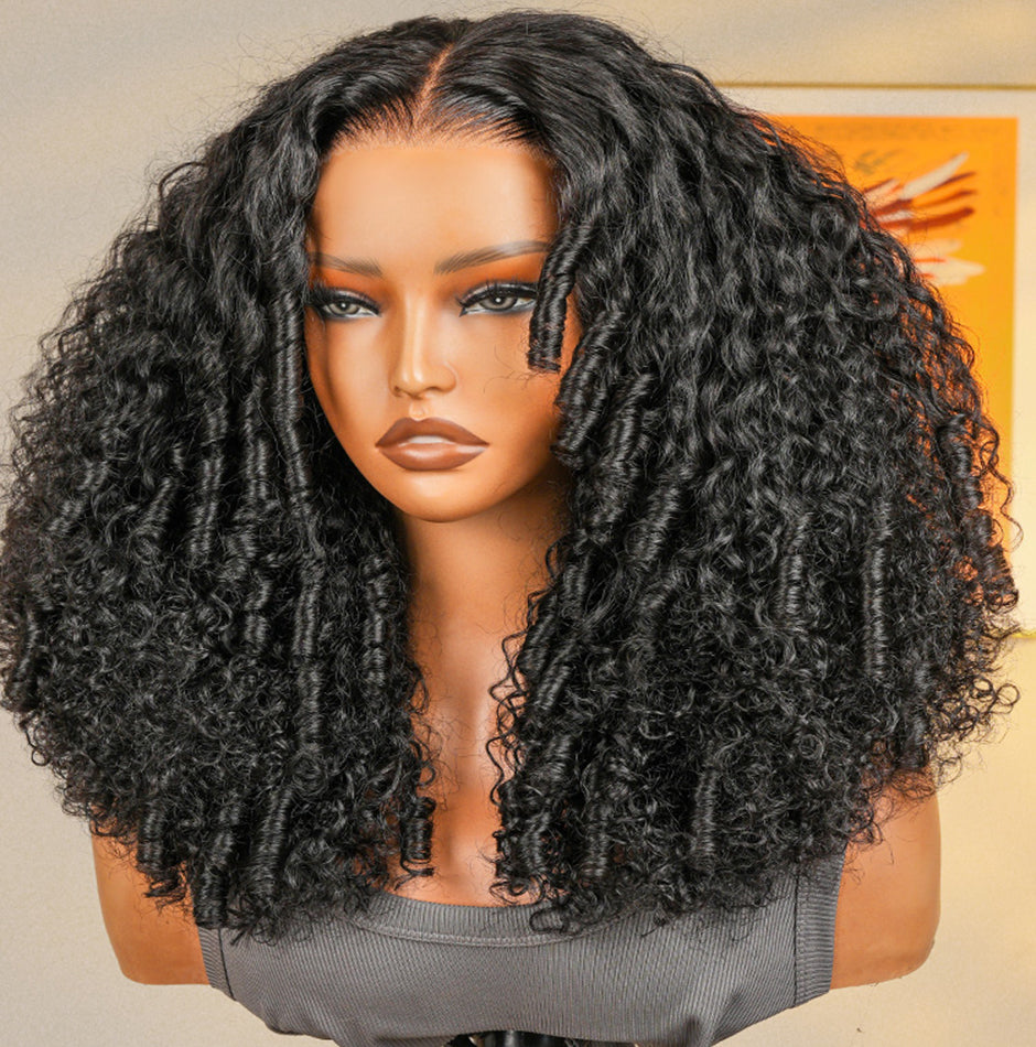 Big Retro Curly Wigs Double Drawn Weft Made 250% Density Human Hair Wigs