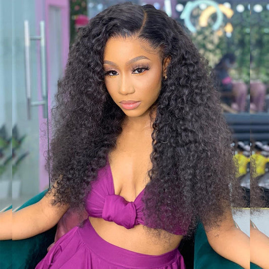 Premium 10A 180% Density 5x5 13x4 Undetectable HD Full Lace Frontal Closure Curly Human Hair Wigs