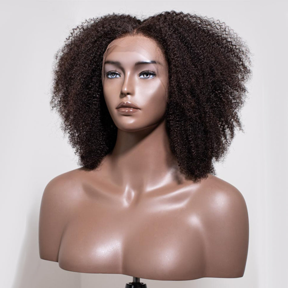 Jeny Hair Coily Curly Glueless Lace Wigs Human Hair Ready To Wear