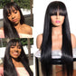 Human Hair Wigs With Bang Machine Made Hairstyle Wig