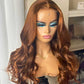 Light Brown Colored 13x6 Lace Front Closure Wig 5x5 Glueless Ready To Go Human Hair Wigs Body Wave