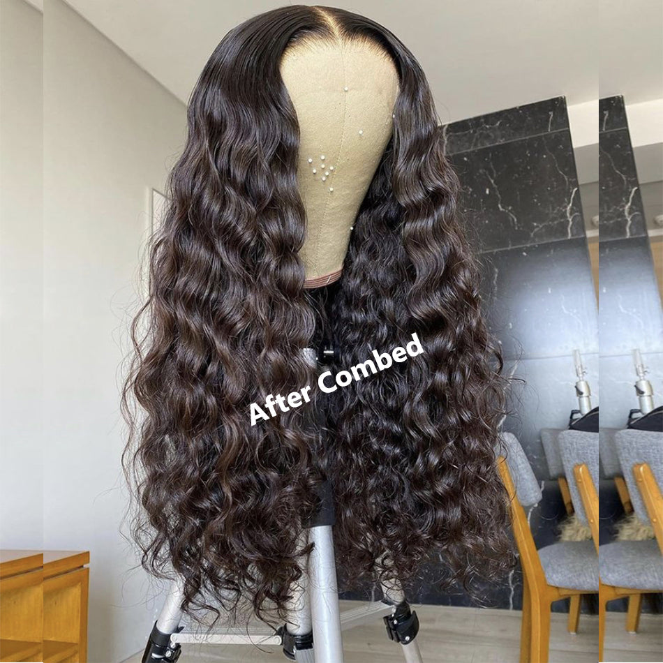 Premium 10A 13X4 Undetectable HD Full Frontal Lace Human Hair Wigs Loose Deep Wave