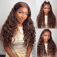 Loose Deep Wave Lace Front Chocolate Brown Colored Human Hair Wigs Glueless Lace Wigs
