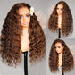 Loose Deep Wave Lace Front Chocolate Brown Colored Human Hair Wigs Glueless Lace Wigs
