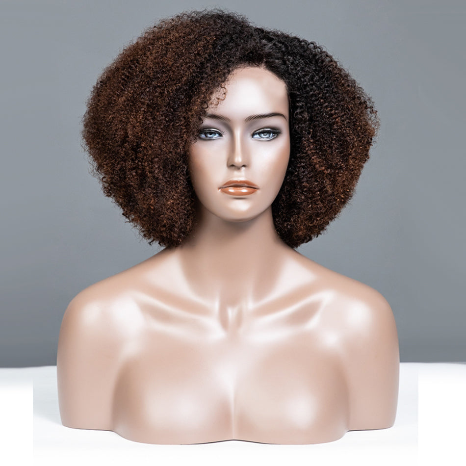 Side Part Ombre Brown Colored Glueless Lace Wigs Ready To Wear