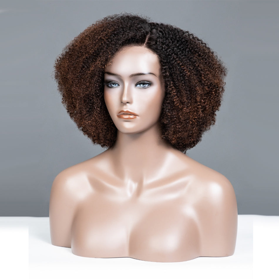 Side Part Ombre Brown Colored Glueless Lace Wigs Ready To Wear