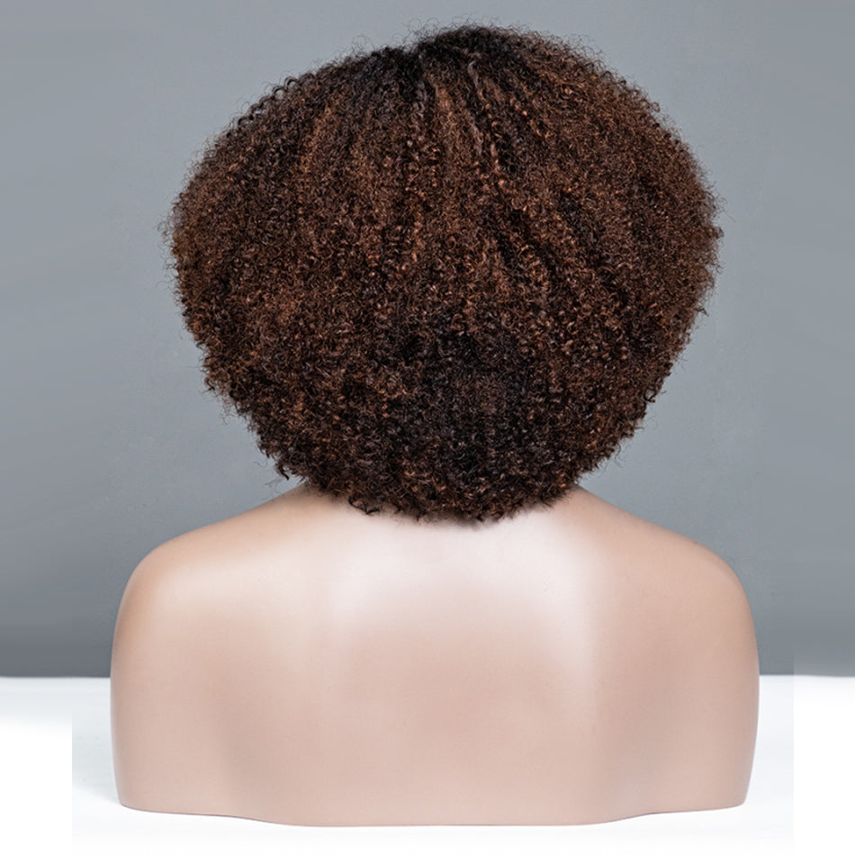 Side Part Ombre Brown Colored Glueless Lace Wigs Ready To Wear