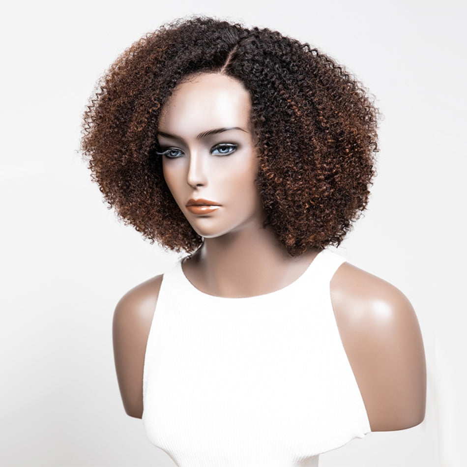 Side Part Ombre Brown Colored Glueless Lace Wigs Ready To Wear