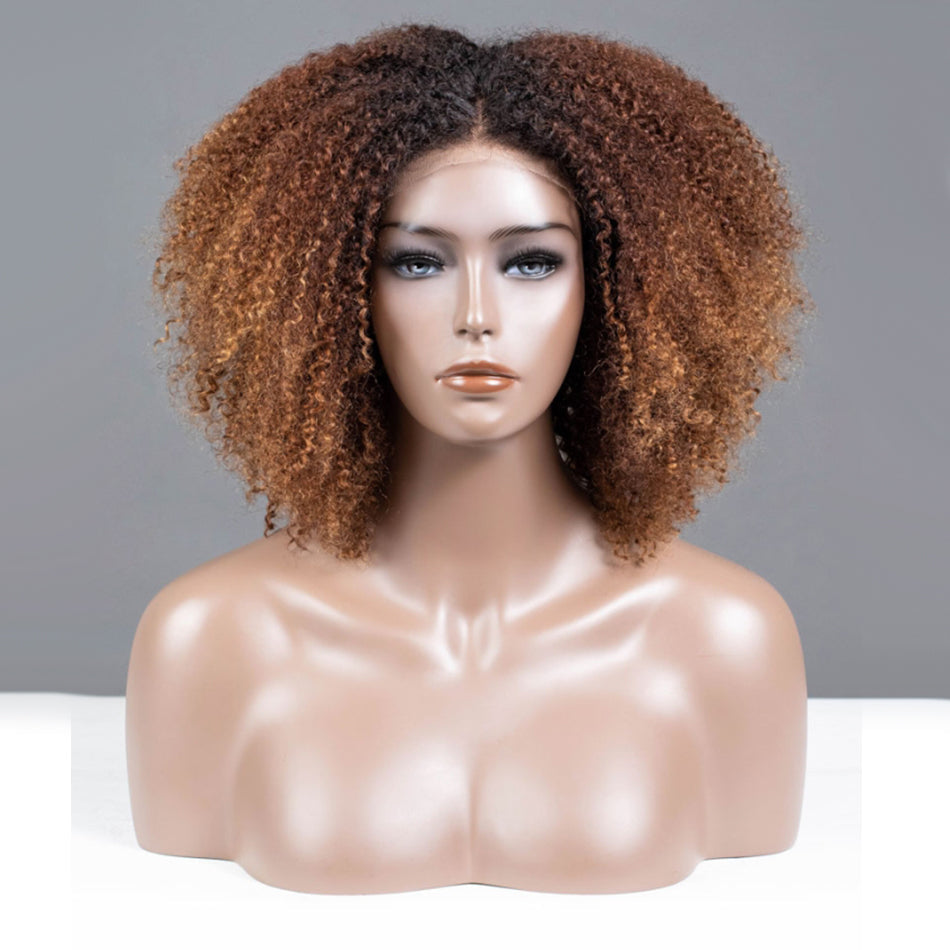 Milk Chocalate Ombre Short Coily Glueless Wig