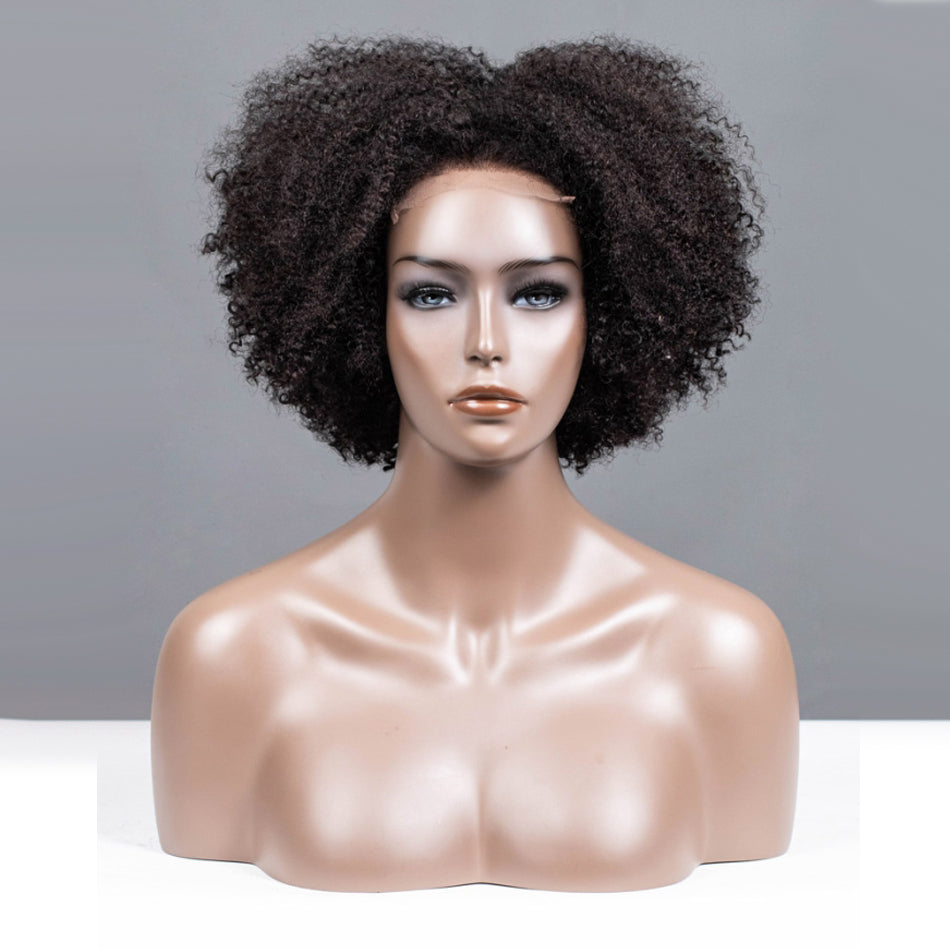 Afro Coily Glueless Lace Human Hair Wigs Ready To Wear