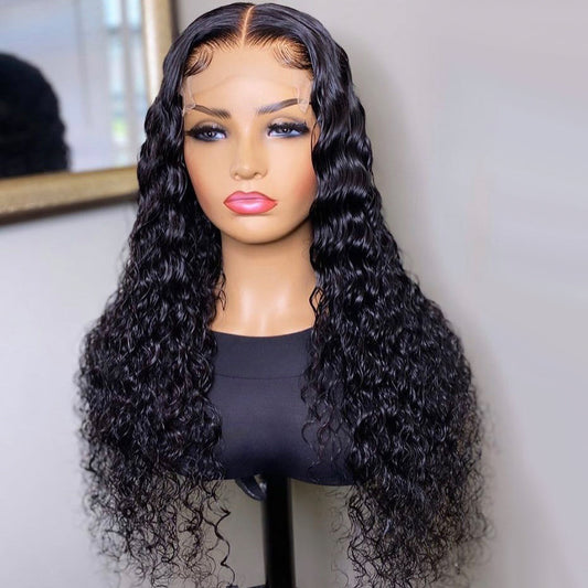 5x5 13x4 Invisiable HD Full Lace Frontal Closure Wig Deep Wave Human Hair Wigs