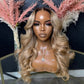 10A Raw 250% Density Professional Toned Ombre P10/613 Ash Blonde HD Transparent 13x6 Lace Front Human Hair Wig Body Wave