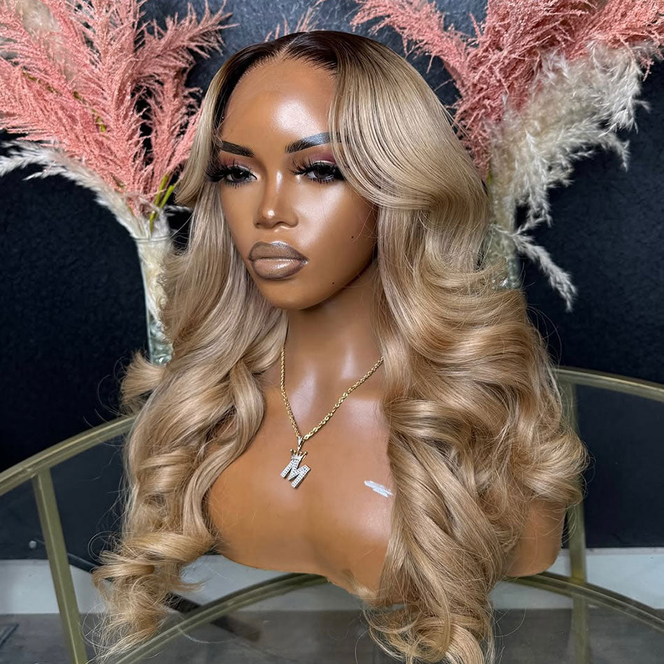 10A 250% Density Ombre P10/613 13x6 Lace Front Human Hair Wig Body Wave