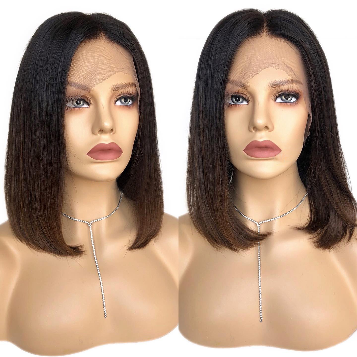 Ombre Brown Colored Short Bob 5x5 Wear And Go Glueless Lace Wig