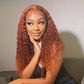 Ginger Orange Colored  13x6 Lace Front Closure Wig 5x5 Glueless Ready To Go Curly Human Hair Wigs