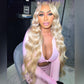 10A 250% Density Light Blonde Colored 13x6 Lace Human Hair Wigs