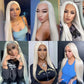 10A 250% Density Platinum Colored 13x6 Lace Human Hair Wigs