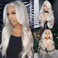 10A 250% Density Platinum Colored 13x6 Lace Human Hair Wigs