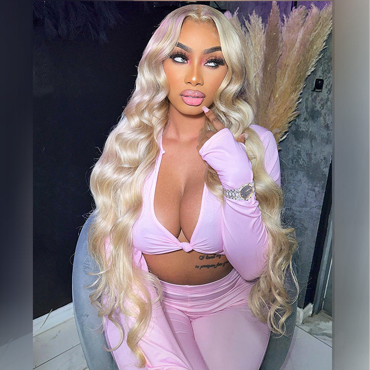 10A 250% Density Light Blonde Colored 13x6 Lace Human Hair Wigs