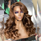 Luxurious Double Drawn 250% Density 13x6 Lace Front Human Hair Wigs Honey Brown Colored Wigs Chest Length