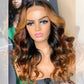Hairstylist Works Double Drawn 5x5 Glueless Human Hair Wigs Body Wave Highlight Ombre Colored Wigs