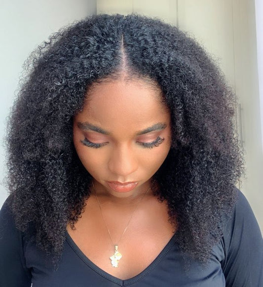 Kinky Curly Seamless V-Part Wig