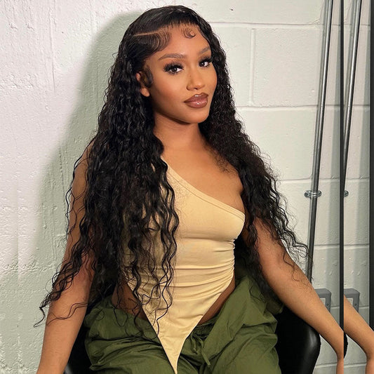 Invisiable HD 5x5 13x4 Full Lace Frontal Human Hair Wigs Water Wave