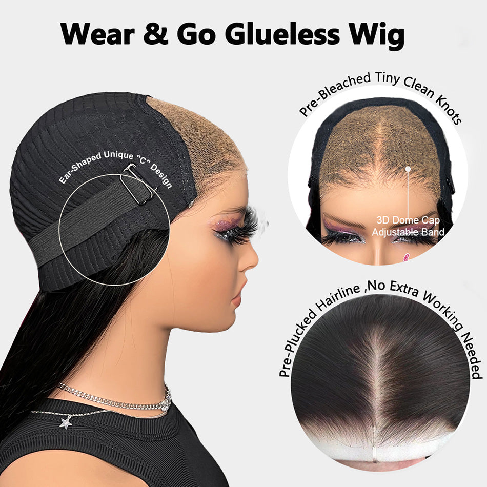 Transparent 13x6 Lace Front Wig 5x5 Glueless Ready To Go Human Hair Wigs