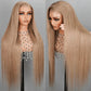 Special Customized Linen Blonde Colored HD Transparent 13x6 Lace Front Human Hair Wigs