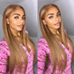 Special Customized Linen Blonde Colored HD Transparent 13x6 Lace Front Human Hair Wigs